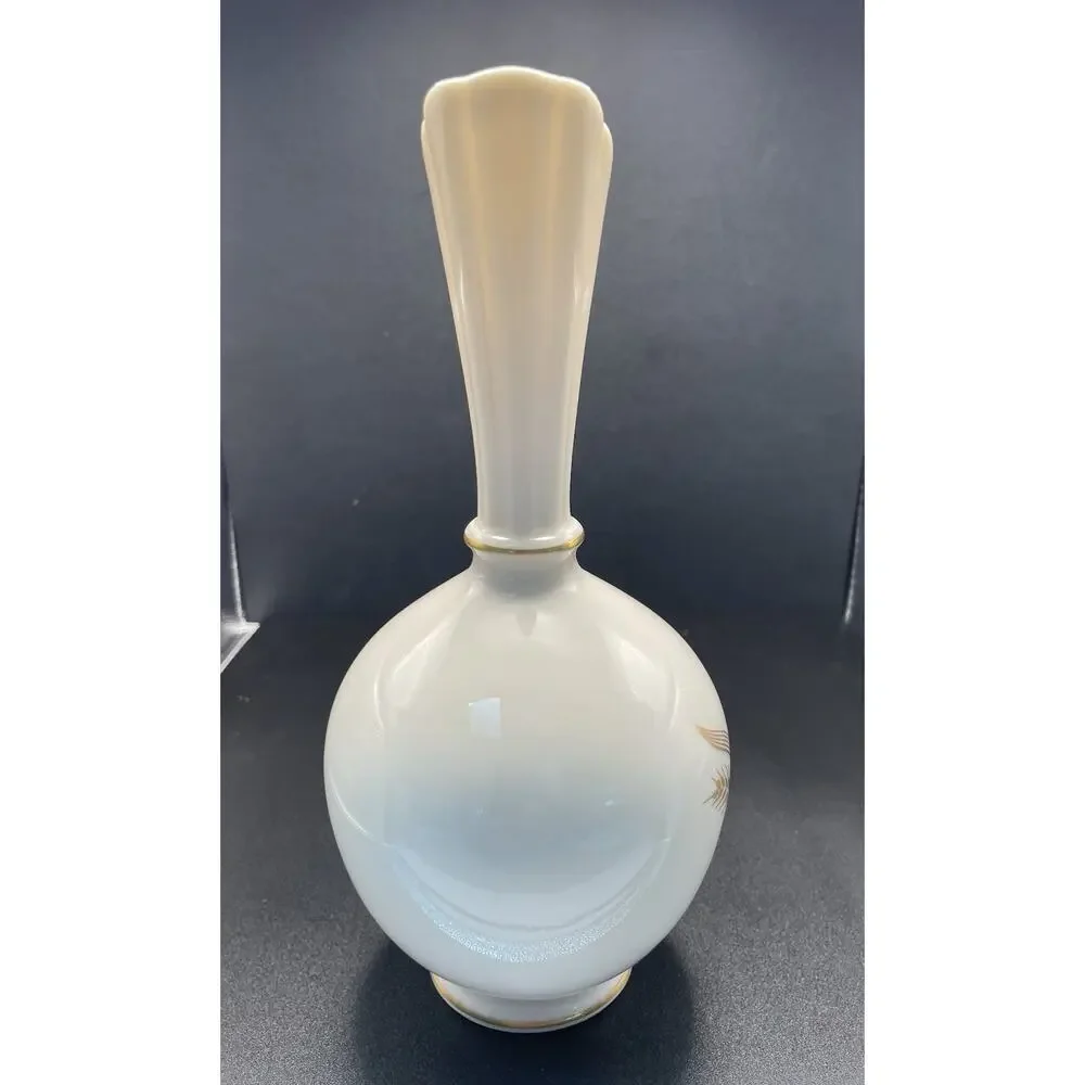 Vintage Lenox Bud Vase Harvest Wheat‎ Hand Painted 24K Gold Accent 8